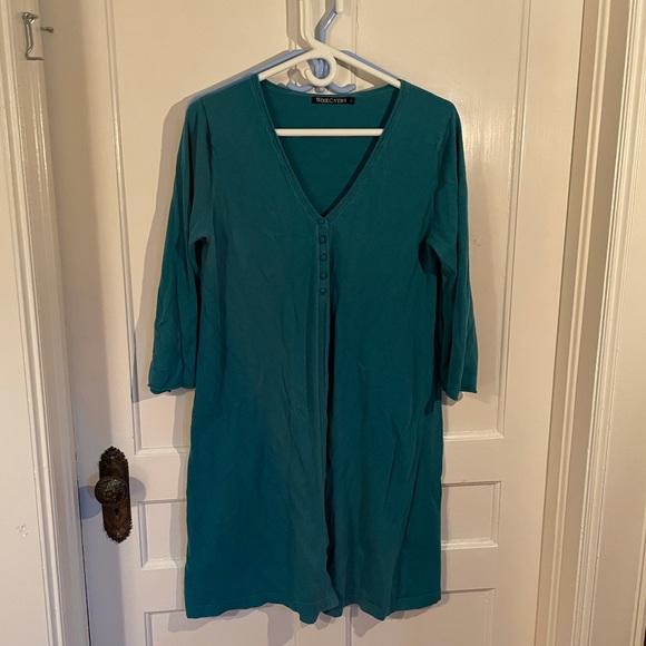 Turquoise long cardigan - Picture 2 of 4